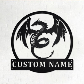 Custom Dragon Metal Wall Art, Personalized Dragon Name Sign Decoration For Room - Thegiftio UK