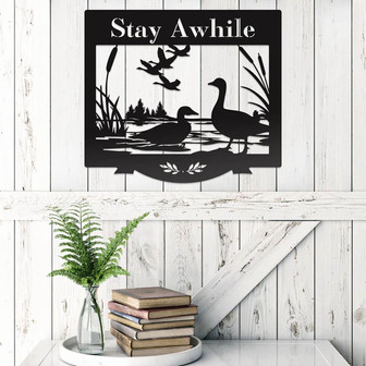 Custom Duck Pond Monogram Metal Sign Decor, Front Door Decor, Farm Decor - Thegiftio UK