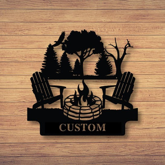 Custom family name campfire sign, Metal campfire sign, Farmhouse decor, Outdoor family sign, Outdoor decor, Wall art, Metal sign, - Thegiftio UK