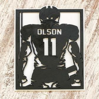 Custom Football Player Sign, Personalized Last Name Player Sign for High School Senior, Football Coach Gift - Thegiftio UK
