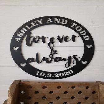 Custom Forever and Always Metal Sign,Wedding Gift, Couples Gift,Bedroom Wall Decor,Anniversary Gift,Love Gift For His and Her - Thegiftio UK
