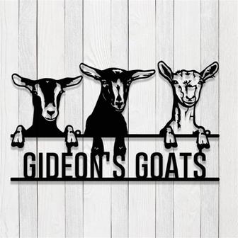 Custom Goat Farm Metal Sign, Goat Metal Sign, Personalized Goat Ranch Sign,Farmhouse Wall Decor - Thegiftio UK