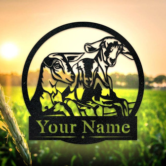 Custom Goats on a Fence Metal Sign Decor – Personalized Metal Goats Sign - Thegiftio UK