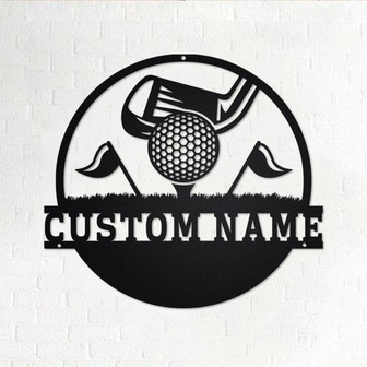 Custom Golf Name Frame Metal Wall Art, Personalized Golfer Name Sign Decoration For Room, Golfing Metal Home Decor, Golfer - Thegiftio UK