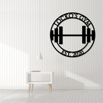 Custom Gym Metal Sign,Powerlifting Sport Metal Wall Art,Personalized Gym Name Signs,Fitness Home Decor,Dads Gift - Thegiftio
