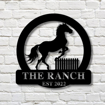 Custom Horse Ranch Sign, Personalized Metal Ranch Sign, Horse Farm Decor, Barn Sign - Thegiftio UK