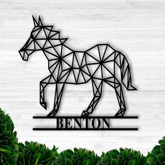 Custom Horse Sign Personalized Geometric Horse Horse Sign Geometric Horse Sign Family Name Signfarmhouse Kids Name Sign Nursery Sign - Thegiftio UK