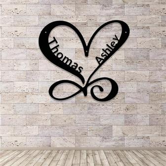 Custom Infinity Heart Metal Sign,Personalized Couple Names Sign,Forever Love Sign,Infinity Heart Metal Wall Art,Wedding Decorations - Thegiftio UK