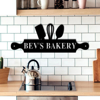 Custom Kitchen Sign, Personalized Kitchen Sign, Metal Kitchen Sign, Kitchen Decor, Housewarming Gift,Kitchen Wall Art Metal Sign for Kitchen - Thegiftio UK