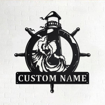 Custom The Lighthouse Metal Wall Art, Personalized The Lighthouse Name Sign Decoration For Room, The Lighthouse Home Decor - Thegiftio UK