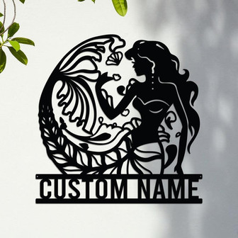 Custom Mermaid Metal Monogram Sign, Personalized Mermaid Name Sign, Mermaid Lover Gift - Thegiftio UK