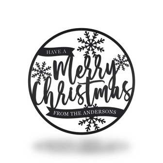 Custom Have A Merry Christmas Metal Sign, Housewarming Gift For Christmas - Thegiftio UK