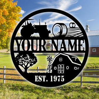 Custom Metal Farm Sign Metal Art Farmhouse Decor Family Name Sign Farm Ranch Barn Sign Housewarming Metal Sign For Farmer - Thegiftio UK