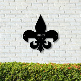 Custom Metal Fleur De Lis Sign Metal Address Sign Metal Wall Art Family Name Sign Housewarming Metal Farmhouse Decor - Thegiftio UK
