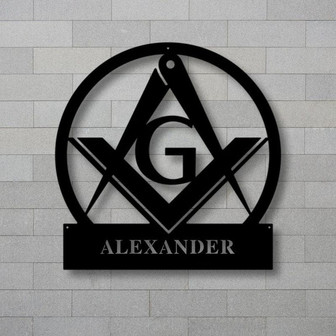 Custom Metal Masonic Sign Metal Mason Sign Metal Wall Art Farmhouse Decor Office Wall Art Housewarming Metal Sign For Mason - Thegiftio UK