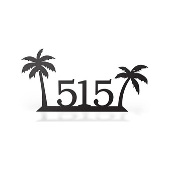 Custom Metal Palm Trees Address Sign, Front Door Decor - Thegiftio