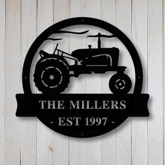 Custom Metal Tractor Sign Metal Farm Sign Metal Wall Art Farmhouse Decor Family Name Sign Housewarming Metal Sign For Farmer - Thegiftio UK