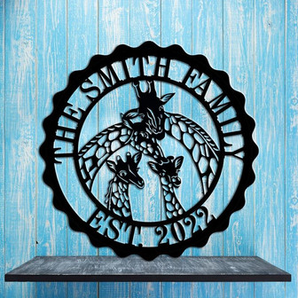 Custom Metal Wall Art Geometric Giraffe Decor,Home Office Decoration Entryway Bedroom Living Room Décor,Giraffe Metal Sign,Birthday Gifts - Thegiftio