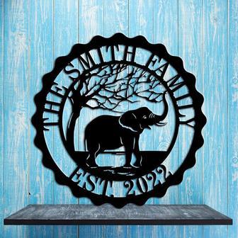 Custom Metal Wall Art Sculpture Decorative Metal Elephant Wall Decor, Decorative Simplicity Style Hanging Art,Birds and Elephant Sign - Thegiftio UK