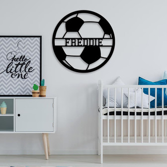 Custom Name Soccer Cut Metal Sign Gift For Soccer Lover - Thegiftio