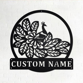 Custom Peacock Metal Wall Art, Personalized Peacock Name Sign Decoration For Room, Peacock Metal Home Decor, Custom Peacock Animals Metal Sign - Thegiftio UK