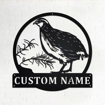 Custom Quail Bird Metal Wall Art, Personalized Quail Bird Name Sign Decoration For Room, Quail Bird Metal Home Decor - Thegiftio