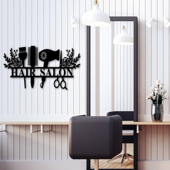 Custom Salon Metal Art Decor, Beauty Salon Cut Metal Sign, Barber Shop Decor, Hairdresser Gift, Barber Gifts - Thegiftio UK