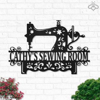 Custom Sewing Room Monogram Cut Metal Sign Gift For Mom Wife - Thegiftio UK