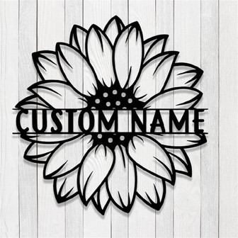 Custom Sunflower Metal Sign,Personalized Sunflower Lover Name Sign,Sunflower Metal Wall Decor,Flower Garden Sign - Thegiftio UK