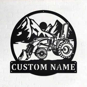 Custom Tractor Loader Metal Wall Art, Personalized Tractor Loader Name Sign Decoration For Room - Thegiftio
