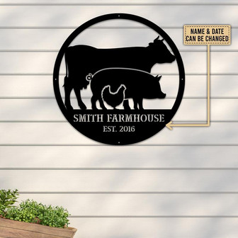 Customized Farm Metal Wall Art Farmhouse Decor Farmhouse Wall Decor Metal Farm Animals Metal Animalscattle House Sign - Thegiftio UK