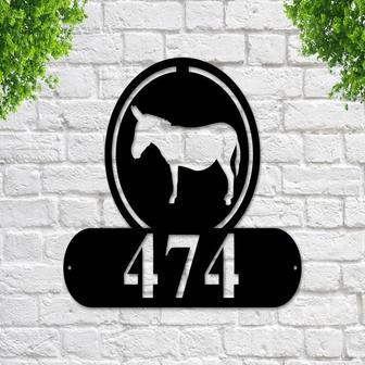 Donkey Address Sign Donkey Metal Sign Metal Farm Sign Donkey Ranch Sign Address Signs House Number Plaque Address Plaque Metal Signs - Thegiftio UK