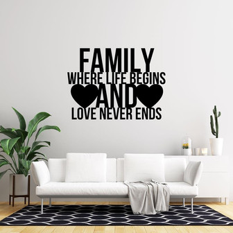 Family Where Life Begins And Love Never Ends Sign Home Decor Sign Home Sign Family Room Sign Wood Signs Farmhouse Wall Decor - Thegiftio