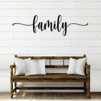 Family Metal Word Art Honey Script Word Art Indoor Outdoor Family Metal Sign Family Metal Wall Art Farmhouse Decor - Thegiftio UK