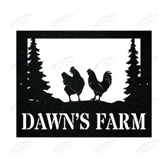Farm Chicken Sign Cut Metal Sign Metal Wall Art Metal House Sign - Thegiftio UK