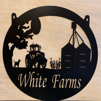 Farm Sign Grain Bin Sign 3ft Farm Sign Grain Bin Tractor Corn Stalks Metal Wall Art Metal House Sign - Thegiftio UK