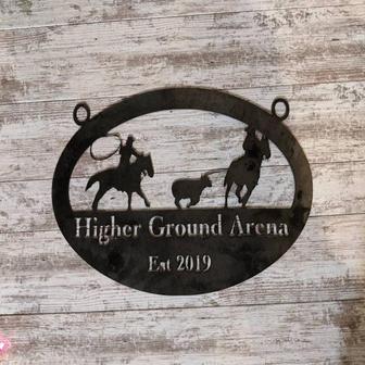 Farm Sign Or Ranch Sign Rodeo Cowboy Horses Personalized Sign With Your Name Rustic Steel Handmade Made To Order Custom Sign Metal Sign - Thegiftio UK