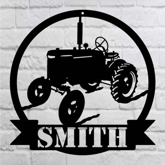 Farmhouse Sign Custom Tractor Last Name Sign Personalized Last Name Sign Metal Signs For Outdoors Or Indoors - Thegiftio
