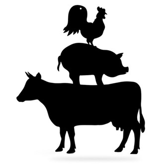 Farmyard Friends Wall Art Cut Metal Sign Metal Wall Art Metal House Sign - Thegiftio