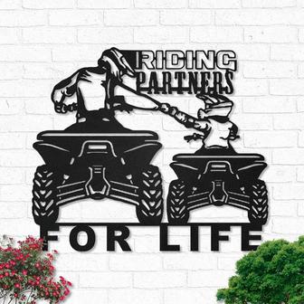 Father And Son Riding Partner For Life Metal Wall Art - Thegiftio UK