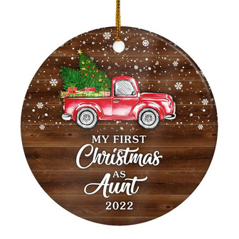 My First Christmas As Aunt Ornament 2022 New Aunt Decoration Christmas Tree Ornament - Thegiftio UK
