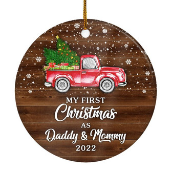 My First Christmas As Daddy & Mommy Ornament 2022 New Daddy & Mommy Decoration Christmas Tree Ornament - Thegiftio UK