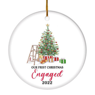 Our First Christmas Engaged 2022 Just Married Christmas Tree For Wedding Newlywed Couple 2022 Christmas Tree Ornament - Thegiftio UK