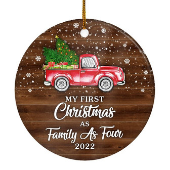 My First Christmas As Family As Four Ornament 2022 New Family As Four Decoration Christmas Tree Ornament - Thegiftio UK