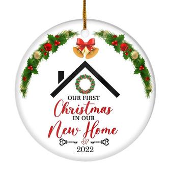 Our First Christmas in Our New Home 2022 Ornament Mr & Mrs Newlywed New House Housewarming Romantic Xmas Tree Couples Ideas Gift Christmas Tree Ornament - Thegiftio UK