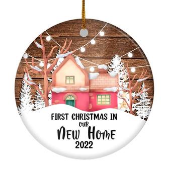 Our First Christmas in Our New Home House Ornament Wedding Couple Gift Newlywed Couple 2022 Decoration Christmas Tree Ornament - Thegiftio UK