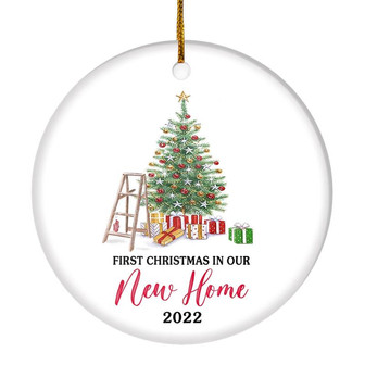 First Christmas In Our New Home Mr And Mrs 2022 Christmas Tree For Wedding Newlywed Couple 2022 Christmas Tree Ornament - Thegiftio UK