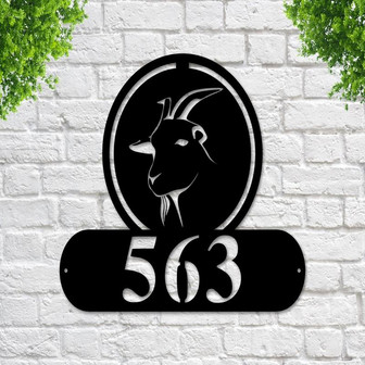 Goat Address Sign Goat Metal Sign Metal Farm Sign Goat Ranch Sign Address Signs House Number Plaque Address Plaque Metal Signs