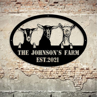 Goat Farm Metal Sign Metal Farm Sign Farmhouse Decor Family Name Custom Sign Metal Garden Sign Farmer Gift Farm Metal Art - Thegiftio UK