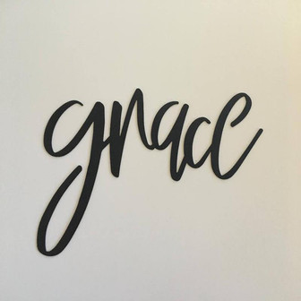Grace Metal Sign Farmhouse Decor Metal Wall Art Housewarming Gift Metal Words Grace Sign - Thegiftio